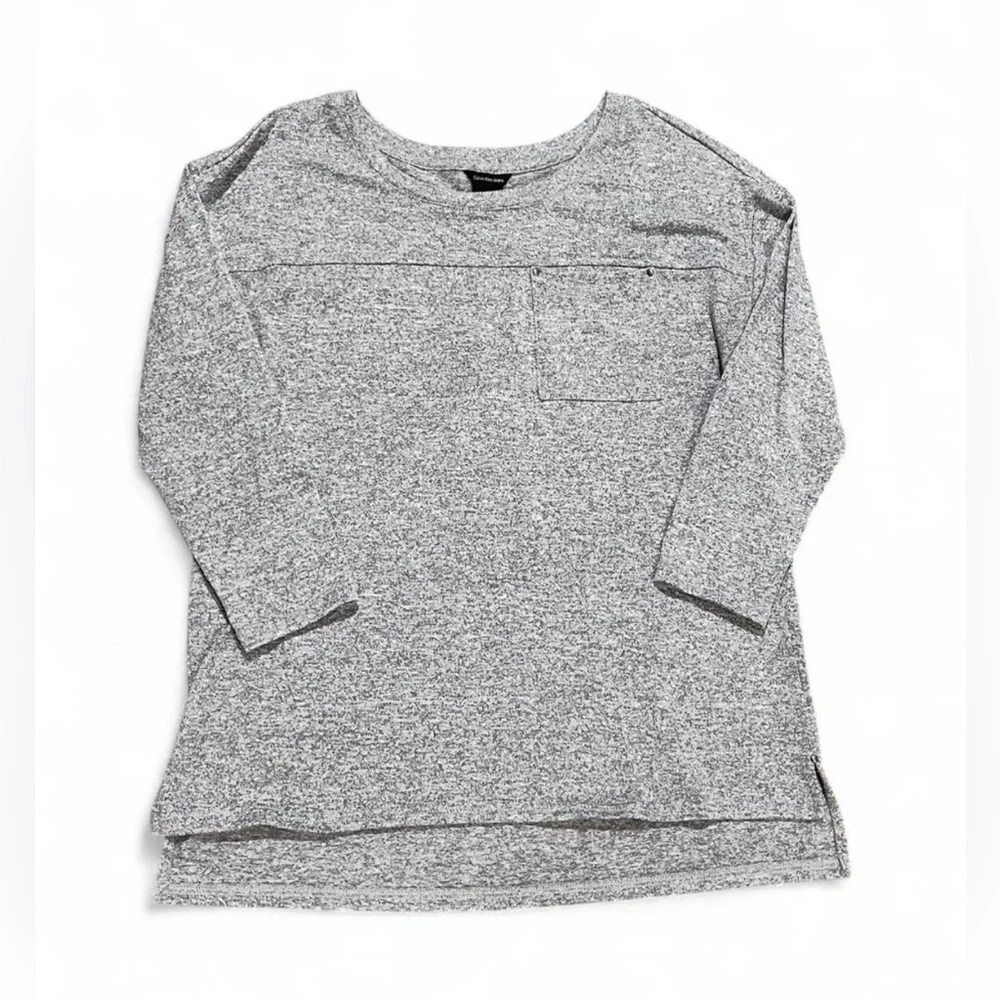 Calvin Klein Women’s Gray 3/4 Sleeve Pocket Top Size Medium – Casual Lightweight